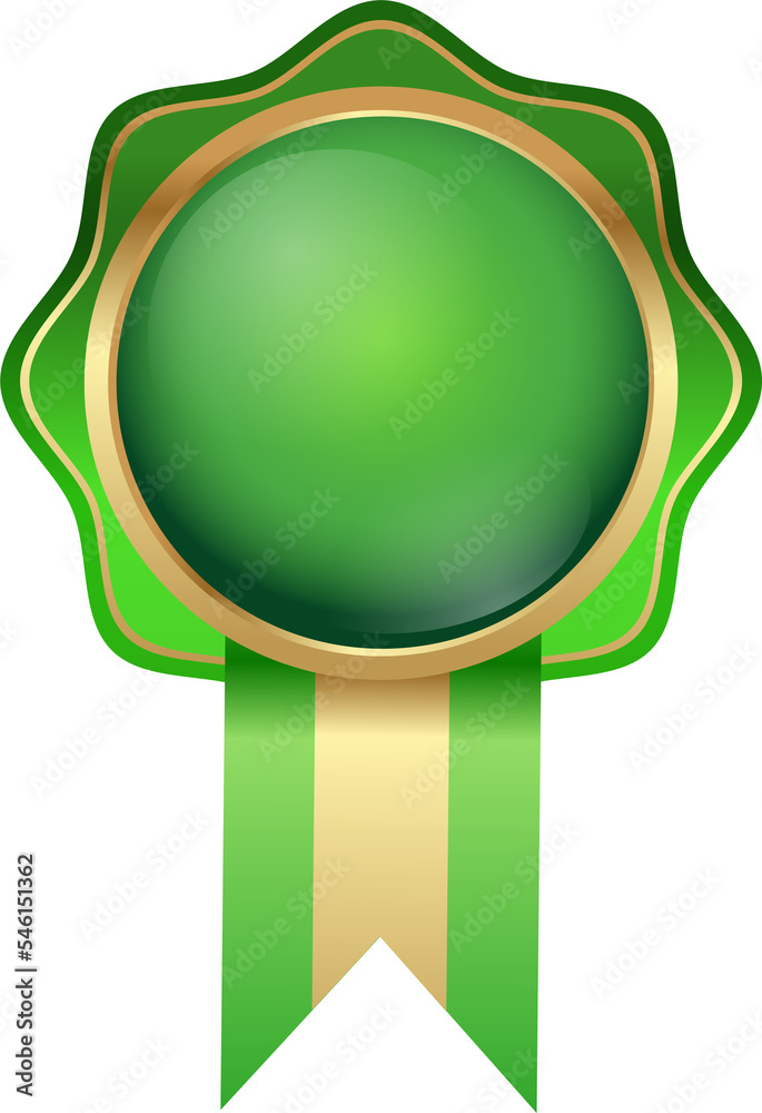 Premium green golden badge label with blank space Premium green golden badge label with blank space