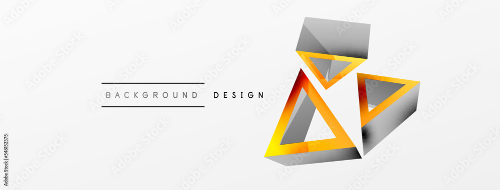 Triangle abstract background. 3d vector basic shape technology or business concept composition. Trendy techno business template for wallpaper, banner, background or landing Triangle abstract background. 3d vector basic shape technology or business concept composition. Trendy techno business template for wallpaper, banner, background or landing