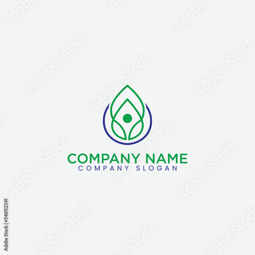 health logo with people icon abstract organic vector lineart