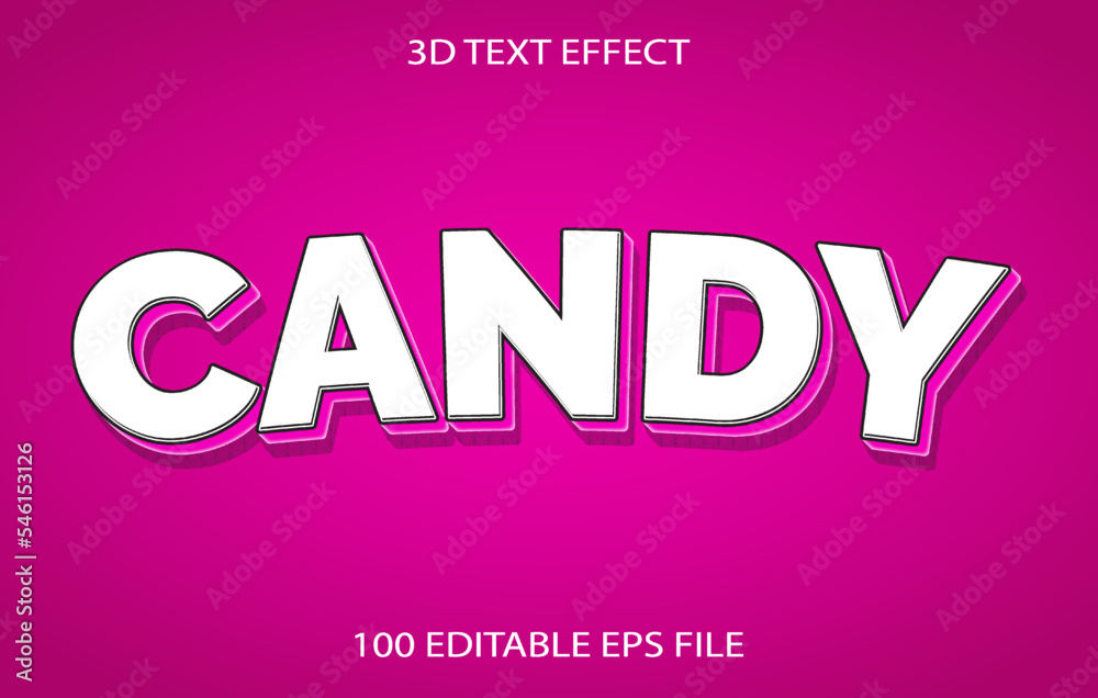 candy 3D editable text effect template, text effect style