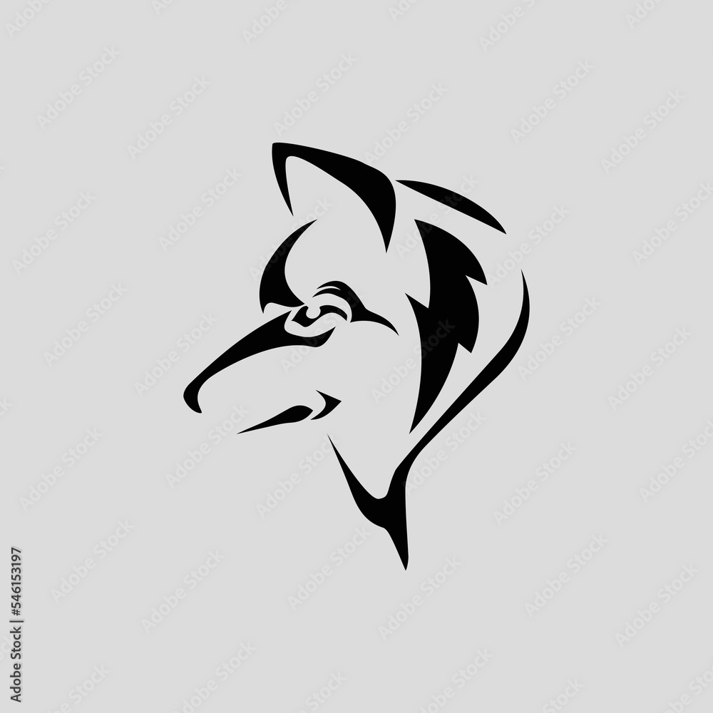 illustration shilouette wolf head vector for design illustration shilouette wolf head vector for design