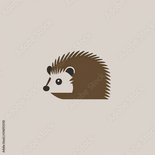 Minimalist Simple Isotype Hedgehog Icon Clip Art Design Logo   Created Using Midjourney and Photoshop