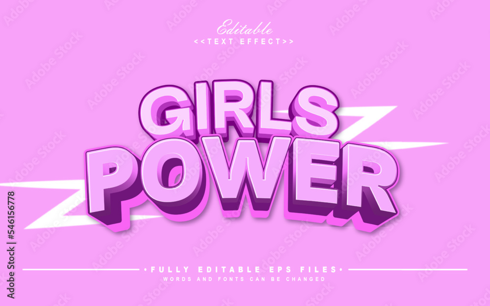 editable Girls power editable text effect.typhography logo.typhography logo