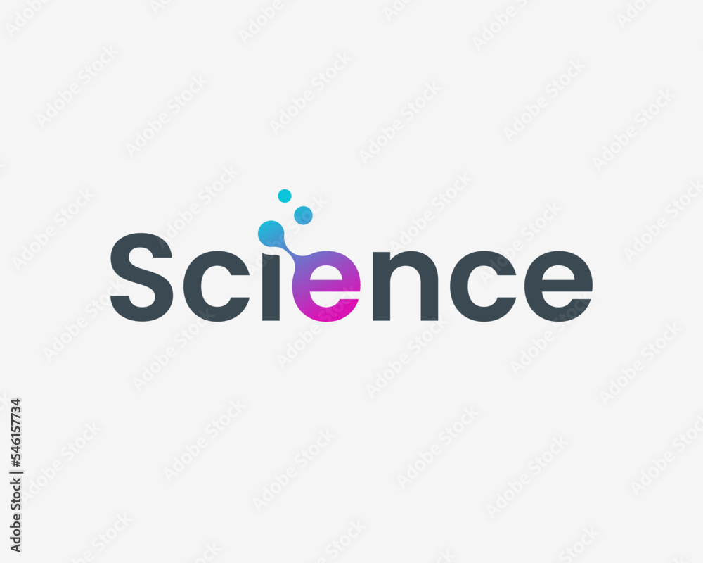 Science Typography Wordmark Molecule Molecular Laboratory Microbiology Modern Vector Logo Design