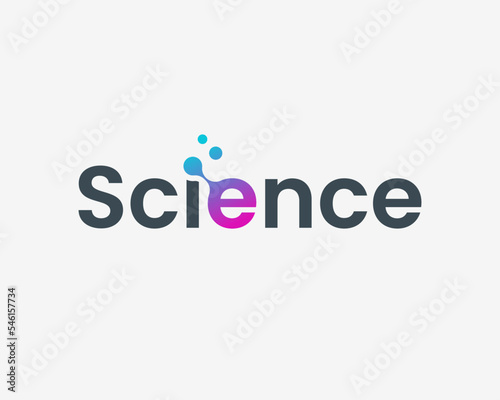 Science Typography Wordmark Molecule Molecular Laboratory Microbiology Modern Vector Logo Design