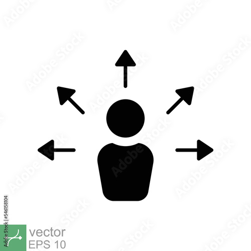 Personal development icon. Simple solid style. Strategy management, capital, human, leadership concept. Glyph vector illustration isolated on white background. EPS 10.