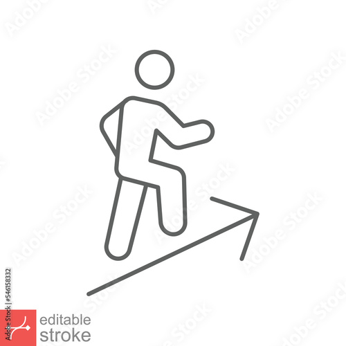 Personal development icon. Simple outline style. Strategy management, capital, human, leadership concept. Thin line vector illustration isolated on white background. Editable stroke EPS 10.