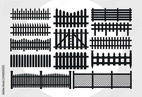 Wooden Fence SVG Bundle, Railing Svg, Home Fencing Svg, Wooden Gate Svg, Fence Cuttable Svg, Wooden Fence, Picket Fence Svg,