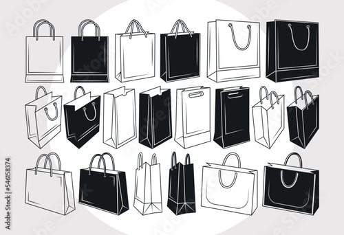 Shoping Bag SVG Bundle  Paper Bag Svg  Bag Svg  Gift Bag Svg  Hand Bag Svg  Bag Silhouette  Tote Bag Svg  