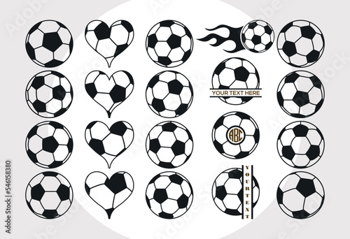 Soccer Ball SVG Bundle, Ball Silhouette, Sports Ball Svg, Soccer Mom Svg, Football Svg,