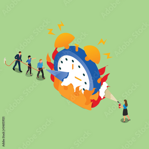 Time Lack, Deadline, Stress isometric 3d vector illustration concept for banner, website, illustration, landing page, flyer, etc.