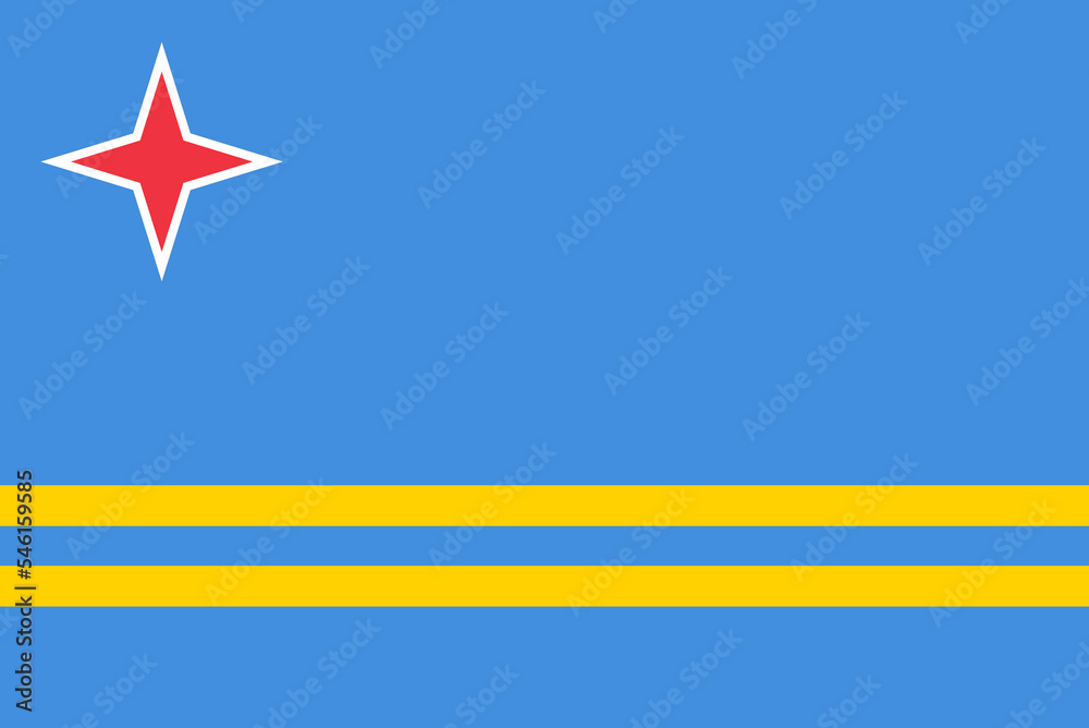 Aruba flag standard shape and color Aruba flag standard shape and color