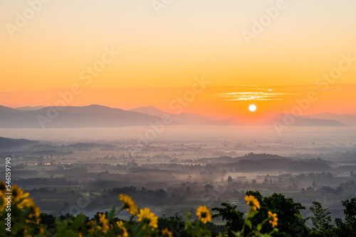 sunset in the mountains