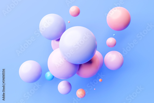 Close-up 3d colorful illustration. Different color geometric shapes: are placed at the same distance. Simple geometric shapes flying © Виталий Сова