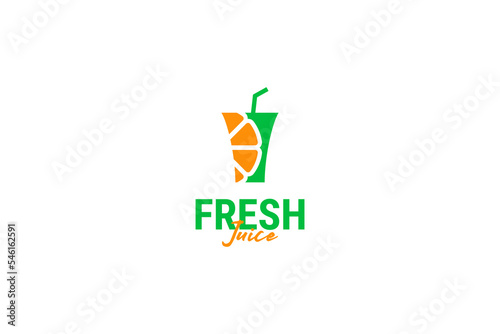 Fresh juice logo design vector template illustration