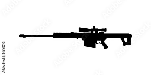 M82B anti-materiel sniper rifle silhouette isolated on white background