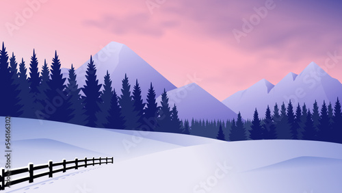 Vector illustration. Winter season. Simple snowy backgrounds.