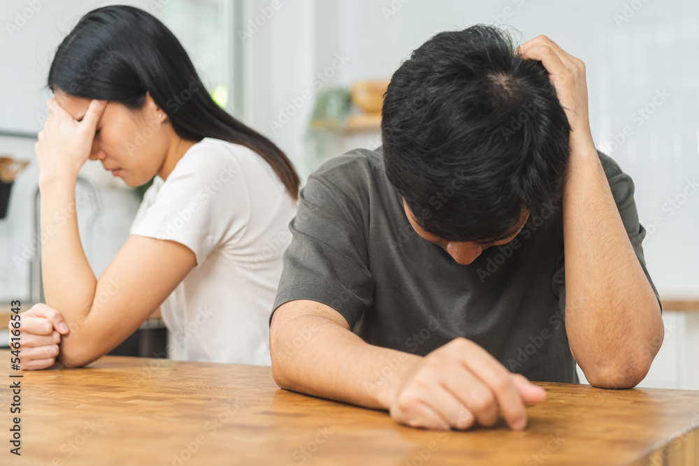 Breakup and depressed, asian young quarrel couple love fight relationship in trouble. Different people are emotion angry. Argue husband has expression, upset with wife. Problem of family people. Breakup and depressed, asian young quarrel couple love fight relationship in trouble. Different people are emotion angry. Argue husband has expression, upset with wife. Problem of family people.