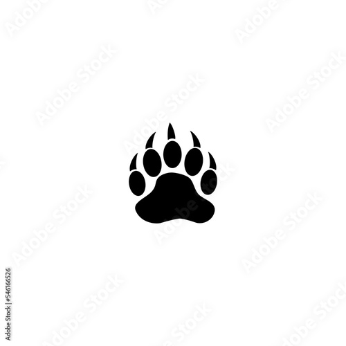 Bear paw vector illustration for an icon, symbol or logo. bear paw silhouette 