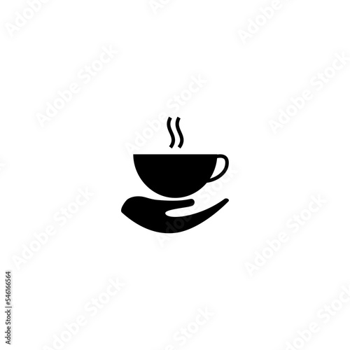 black hot coffee cup vector for icons and symbols. coffee cup icon 