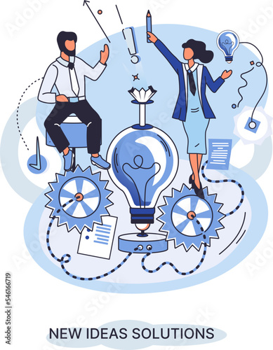 Idea and creative metaphor. Smart business opportunities, direction of development, search for new solutions and direction of development. New business idea of leadership. Investing in innovation