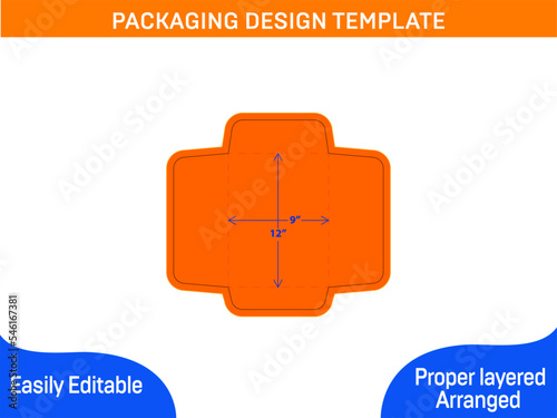 Policy open end envelope 9x12 inch dieline template and 3D envelope