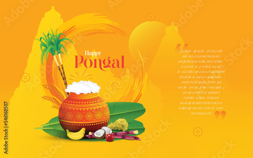 Indian Festival Pongal Background Template Design - Pongal Festival Background Template Design