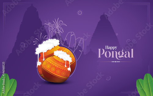Indian Festival Pongal Background Template Design - Pongal Festival Background Template Design photo