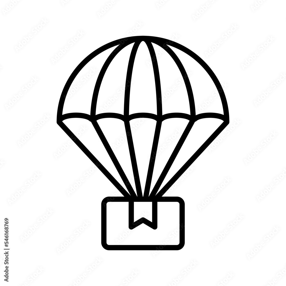 Parachute icon. sign for mobile concept and web design. vector illustration Parachute icon. sign for mobile concept and web design. vector illustration