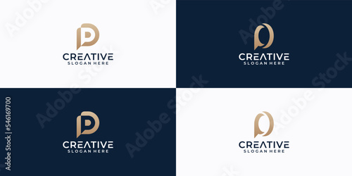 Set of creative letter p set of logo abstract for business 