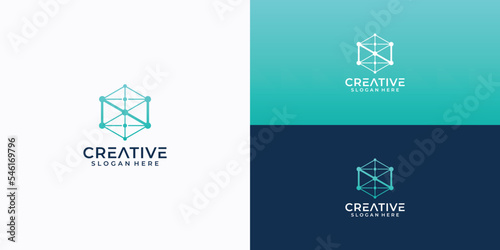 Gradient n letter logo template