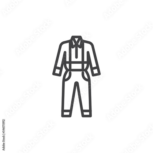 Safety overalls line icon