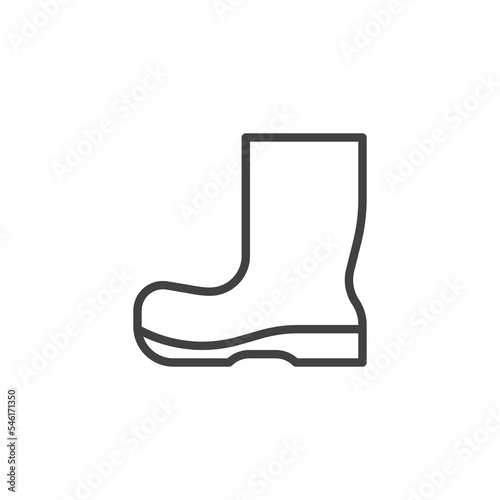 Rubber boots line icon
