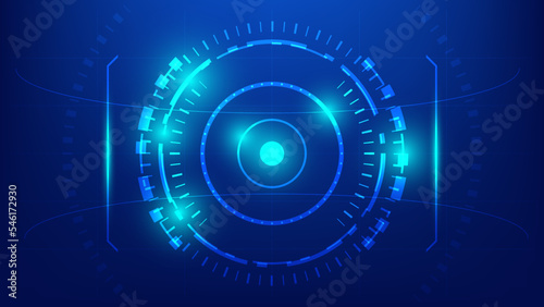 Wallpaper Mural futuristic innovation technology background concept. virtual glowing blue light Hi tech HUD screen display Torontodigital.ca