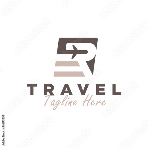 travel agency vector illustration logo with letter R