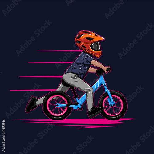 kid push bike race