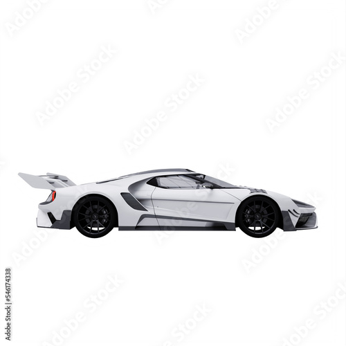 Concept Metallic White Sports Car