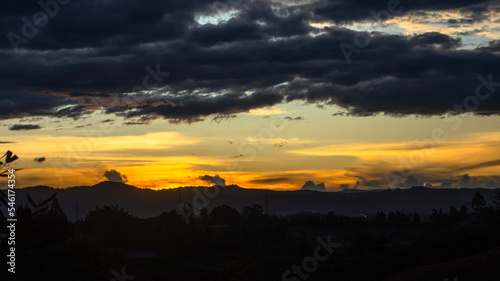 sunset in the mountains of colombia