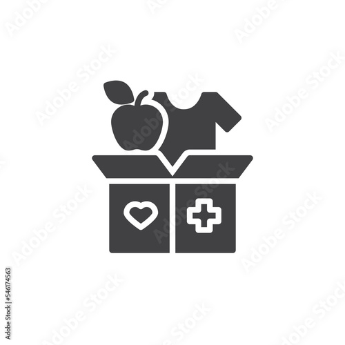 Humanitarian aid mission vector icon