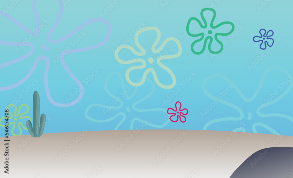 Beach background vector template illustration Stock Vector | Adobe ...