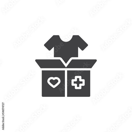 Clothing donation box vector icon
