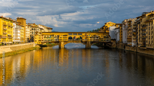 Famous Ponte vecchio in Florence, Italy on 2020