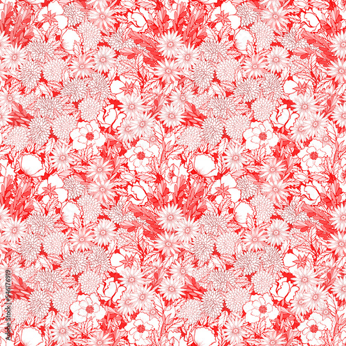 Seamless floral pattern. Delicate white flowers on a pink background.