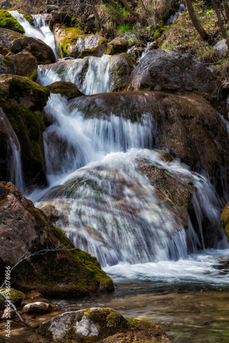 detail of waterfall on mountain canyon © ciroorabona