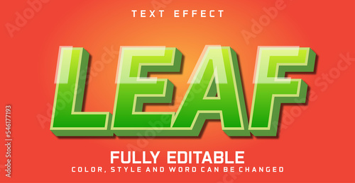 Leaf text editable style effect
