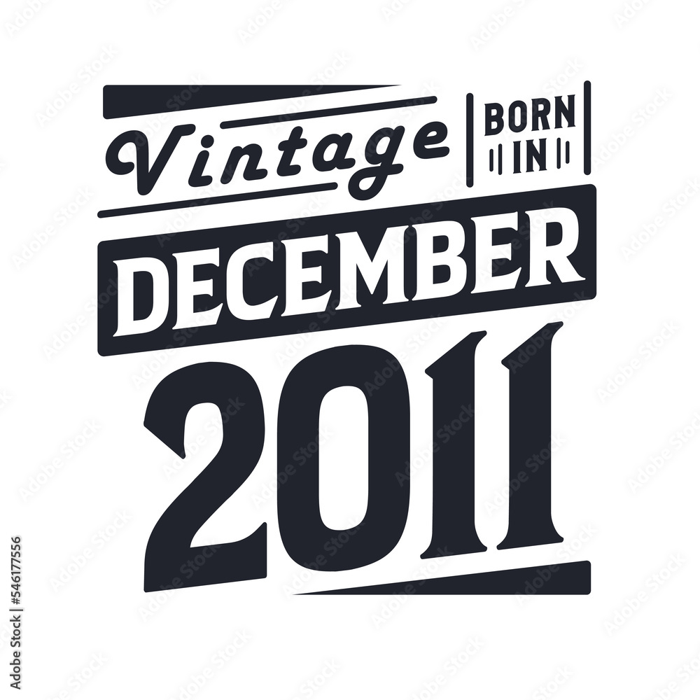 Vintage born in December 2011. Born in December 2011 Retro Vintage Birthday