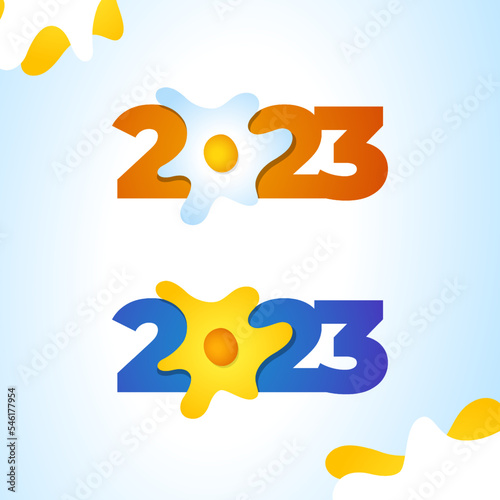 2023 new year modern colorful illustration with simple shapes for calendar or greeting card