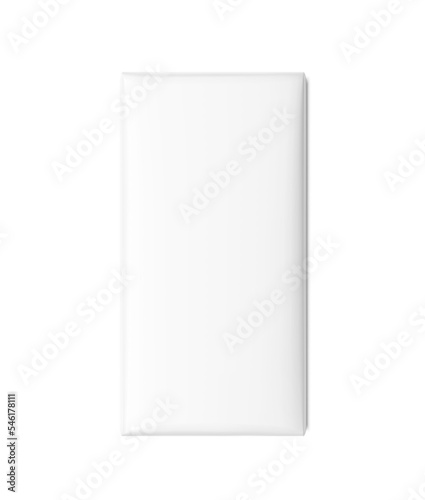 Realistic chocolate bar mockup. Vector illustration on white background. Front view. Can be use for your design, presentation, promo, ad. EPS10.