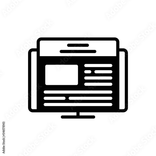 Black solid icon for articles