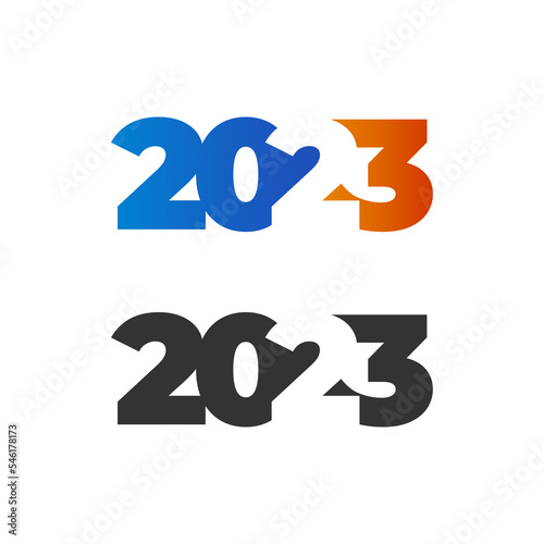2023 new year modern colorful illustration with simple shapes for calendar or greeting card